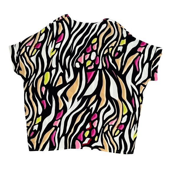 Toxik3 Women's Abstract Print Relaxed Fit Blouse Sz L Bold Artsy Statement Top - Picture 11 of 11